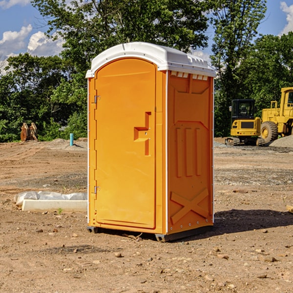 how often are the porta potties cleaned and serviced during a rental period in Red Bud